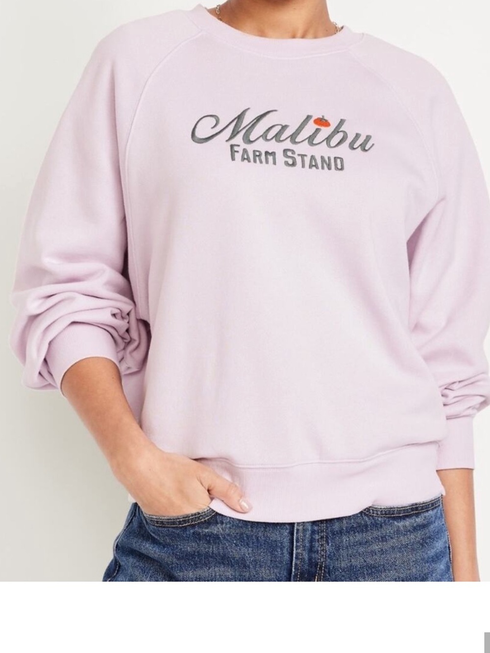 Old Navy Lavender Malibu Farm Stand SoComfy Crew-Neck Graphic Sweatshirt